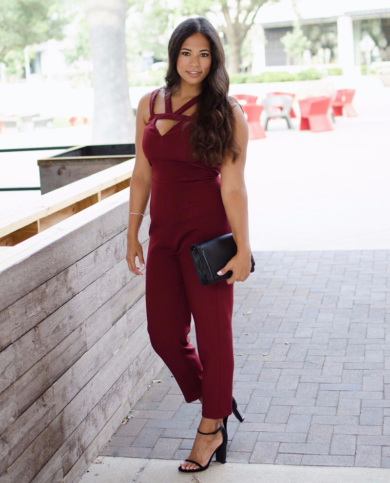 express burgundy jumpsuit