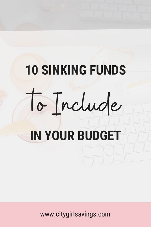 Sinking Funds Budget budget categories